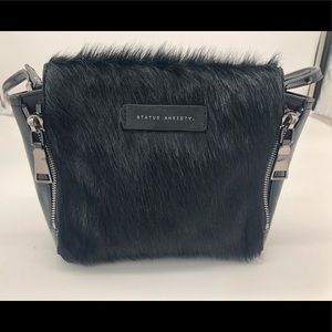 Status Anxiety The Ascendants Black Fur Crossbody Bag